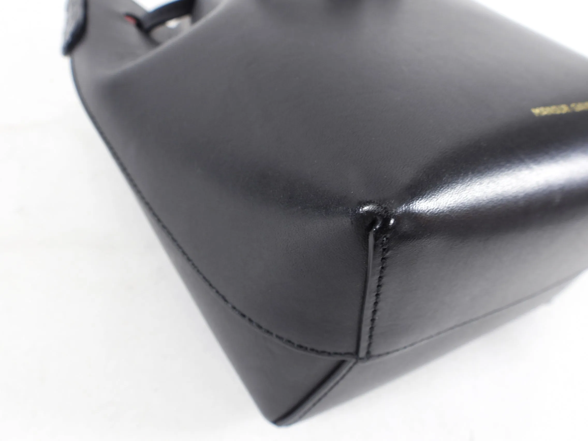 Mansur Gavriel Mini Mini Black Red Bucket Bag