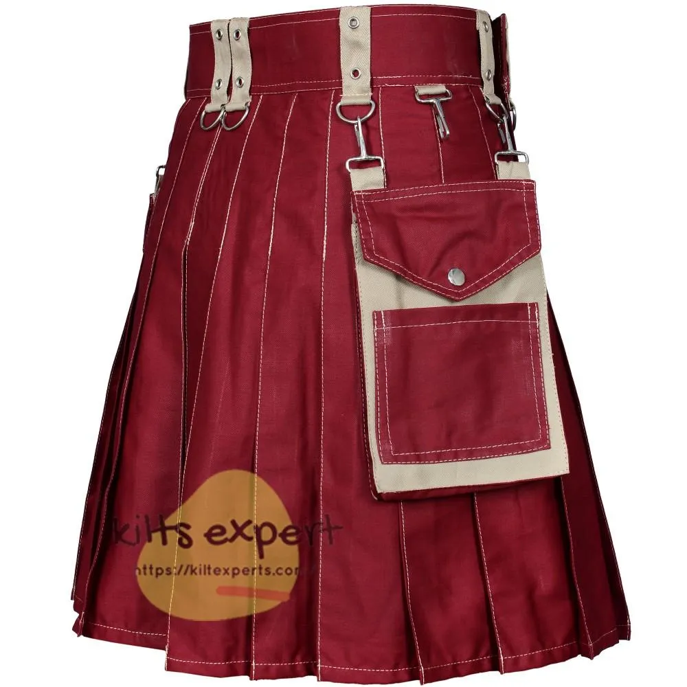 Maroon Modern Kilt