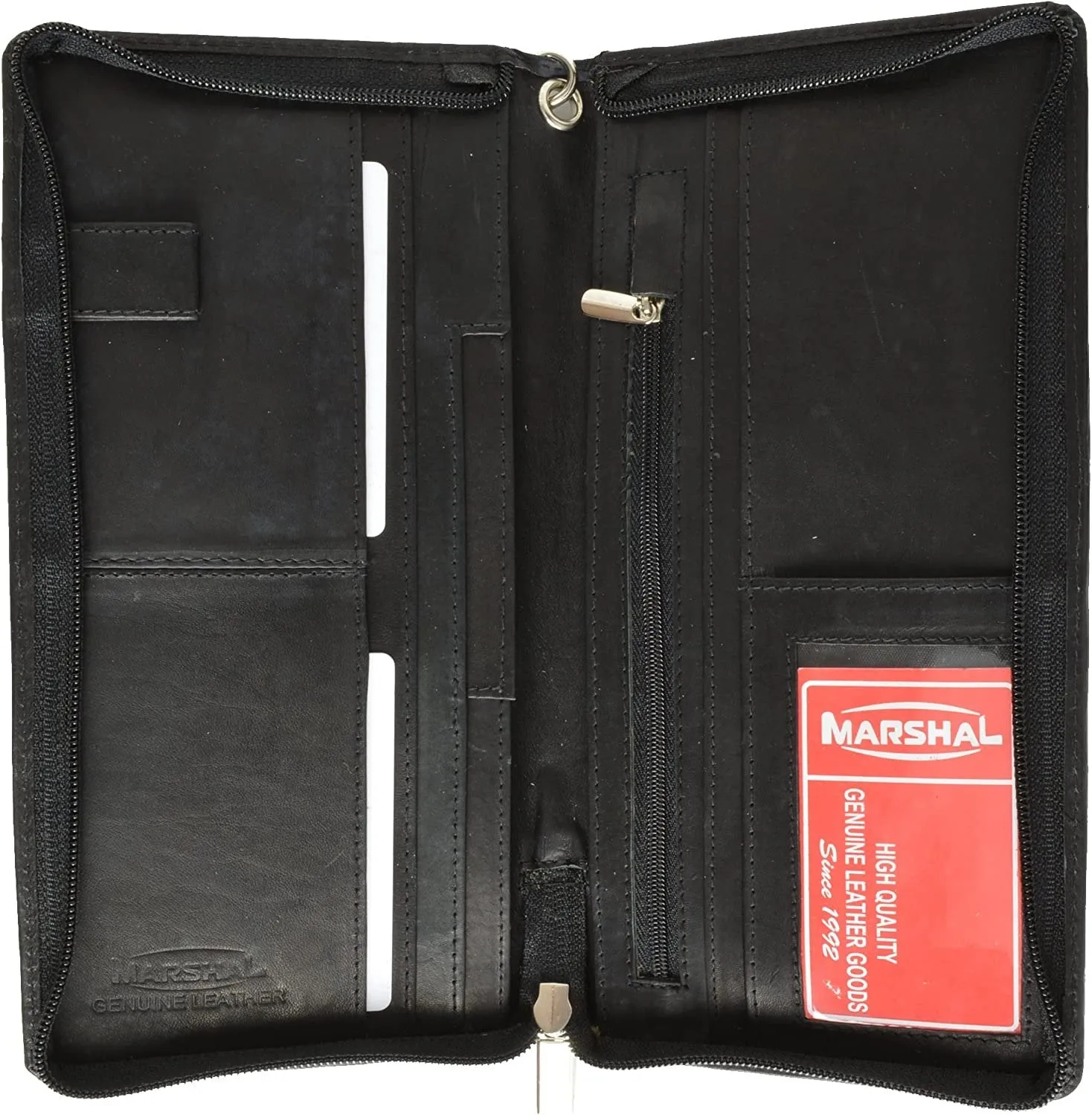 Marshal Top Grain Genuine Leather Travel Organizer Wallet Passport Holder