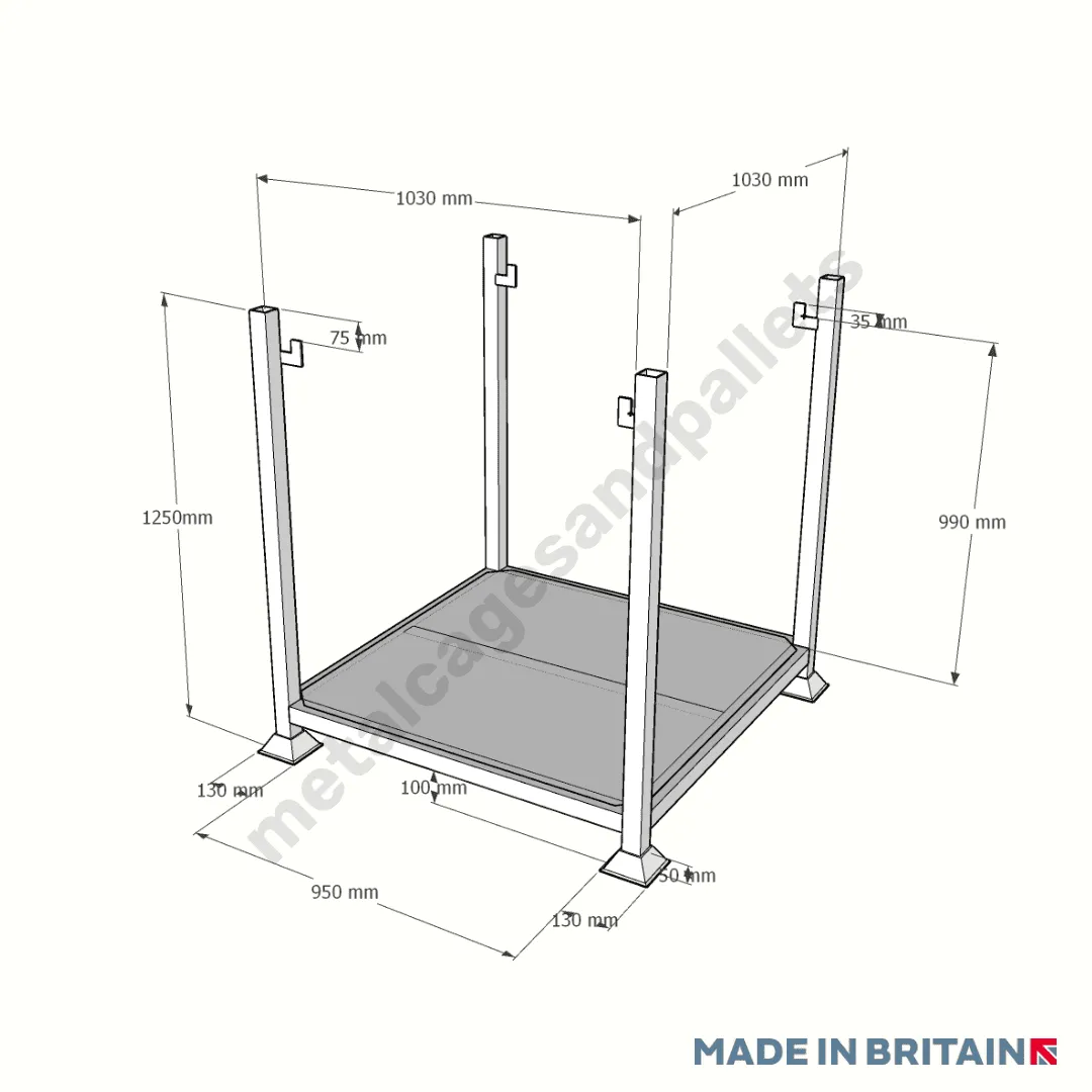 Metal Bulk/Tonne Bulk Bag Holder Frame with Solid Base