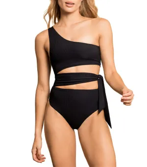 Midnight Black Stunning Cut Out One Piece Negro