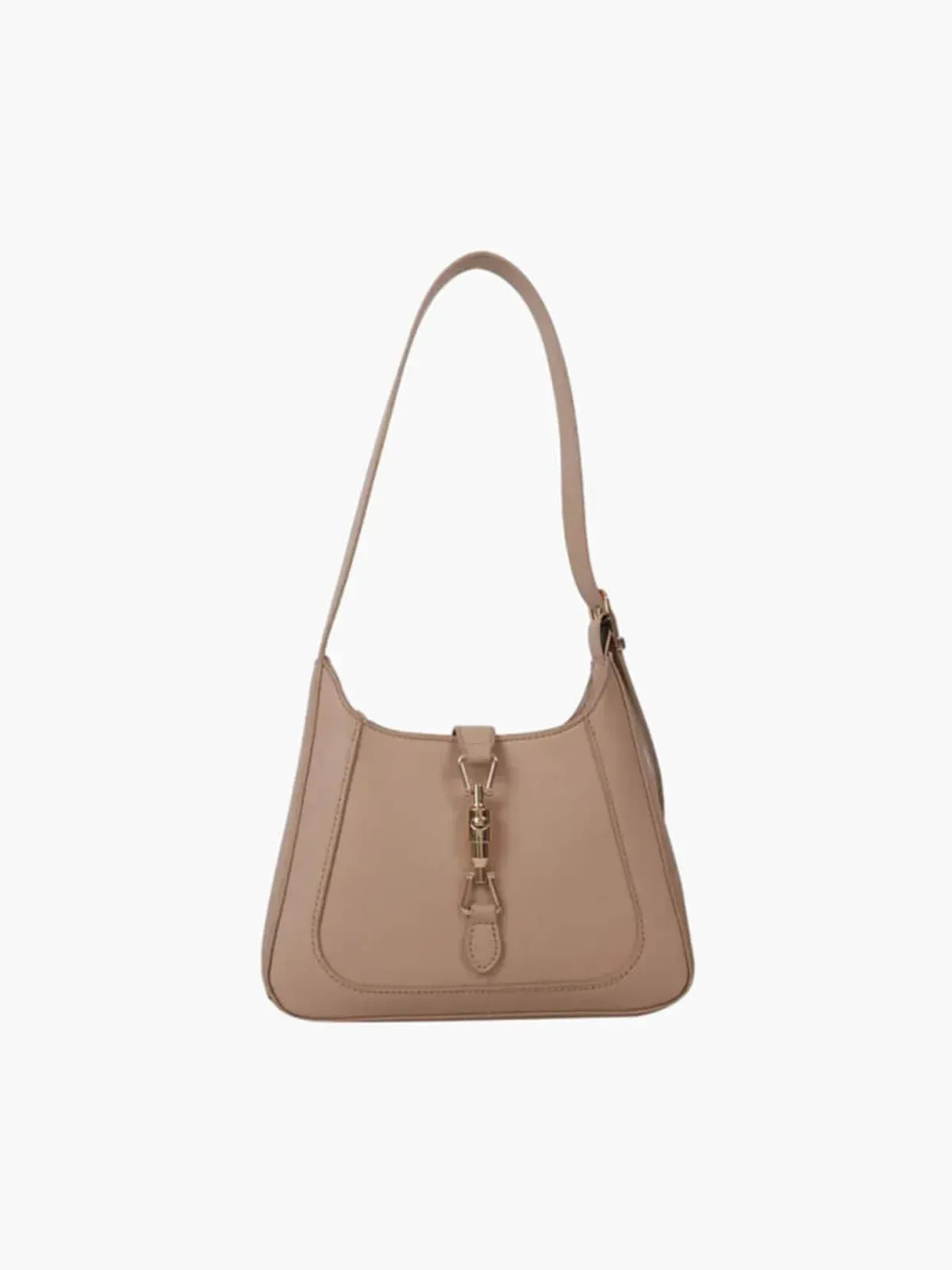 Minimalist Faux Leather Saddle Shoulder Bag