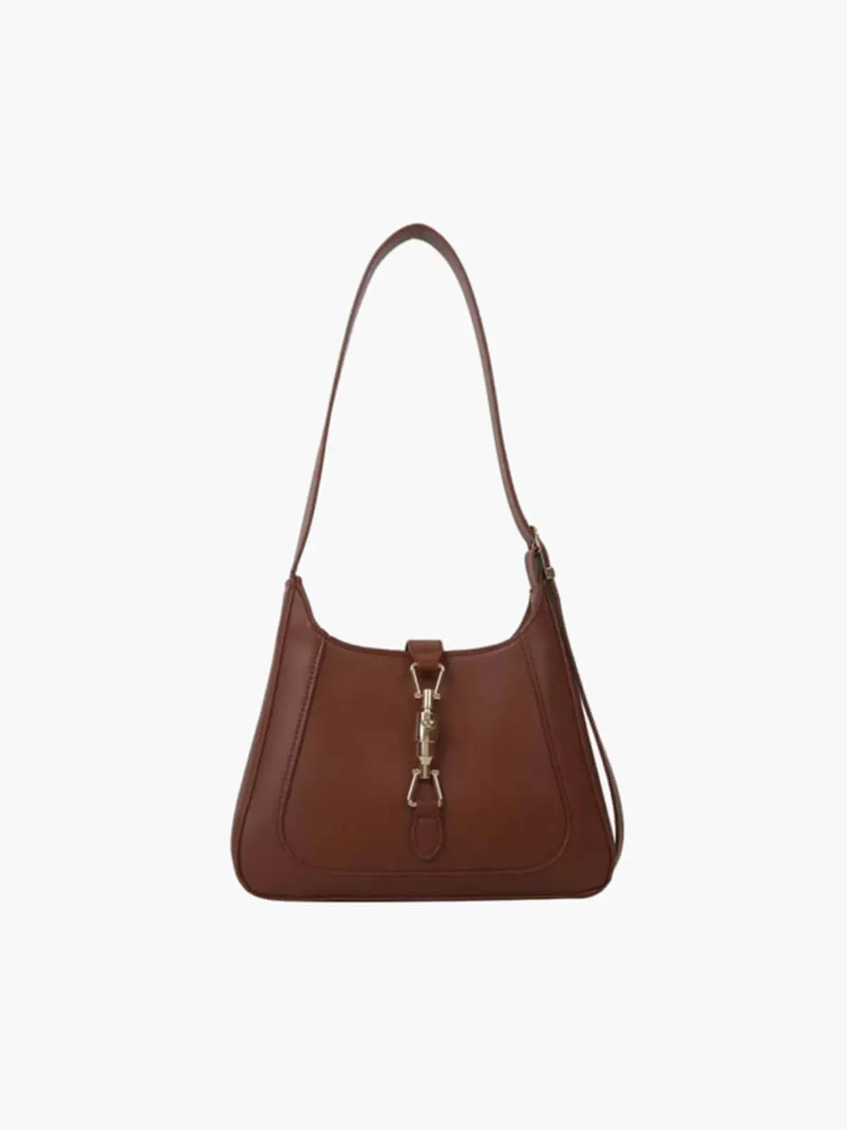 Minimalist Faux Leather Saddle Shoulder Bag