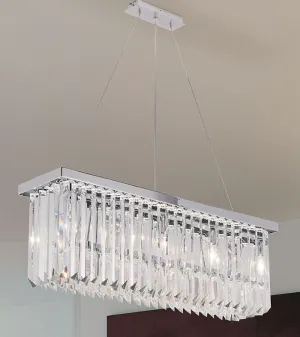 Modern Mid-Century Lead Crystal Prism Dining Room Chandelier