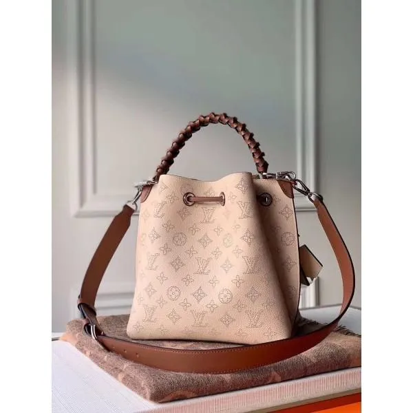 Muria Mahina Monogram Perforated Leather Bucket Bag M55801 Nude 2019 Collection