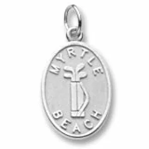 Myrtle Beach Golf Bag Charm In Sterling Silver