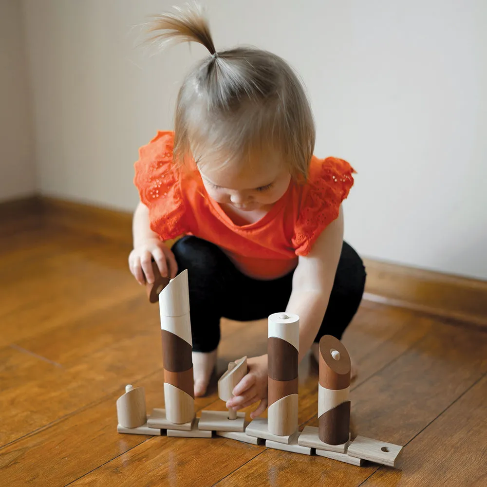 Natural Geo Stacker | 20-Piece Wooden Eco-Friendly Set