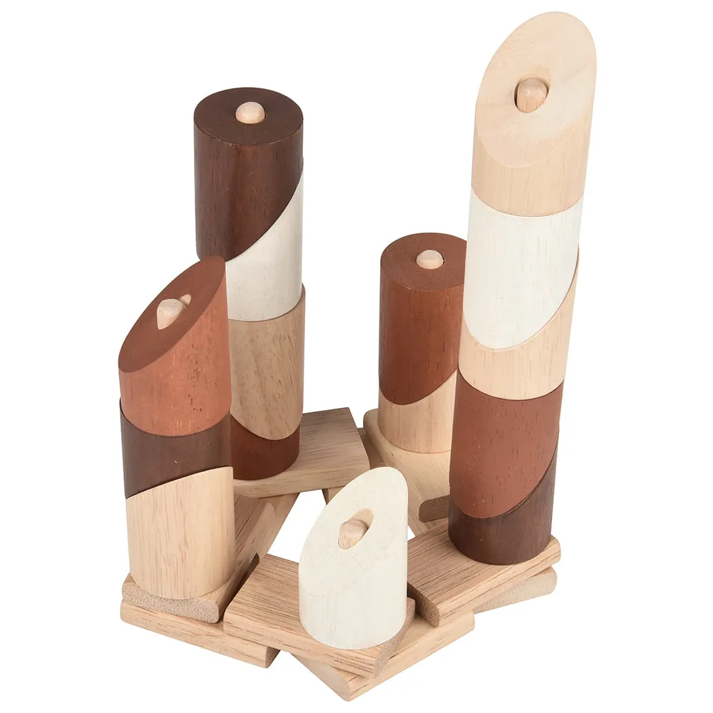 Natural Geo Stacker | 20-Piece Wooden Eco-Friendly Set