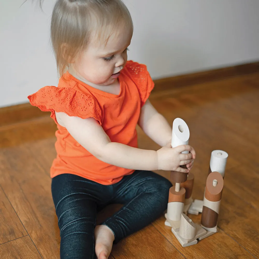 Natural Geo Stacker | 20-Piece Wooden Eco-Friendly Set