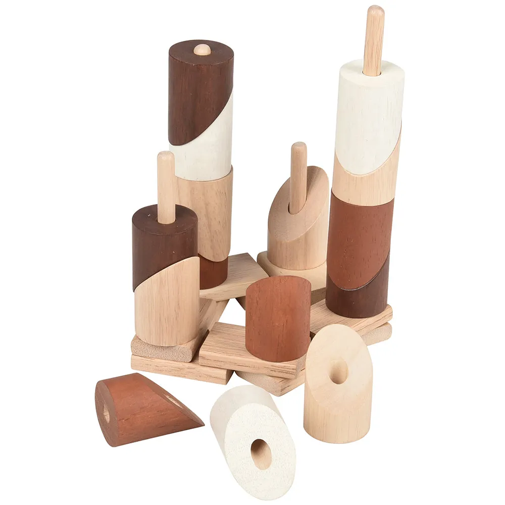 Natural Geo Stacker | 20-Piece Wooden Eco-Friendly Set