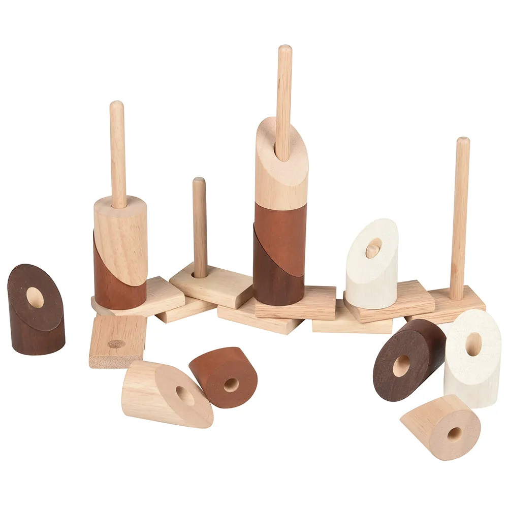 Natural Geo Stacker | 20-Piece Wooden Eco-Friendly Set