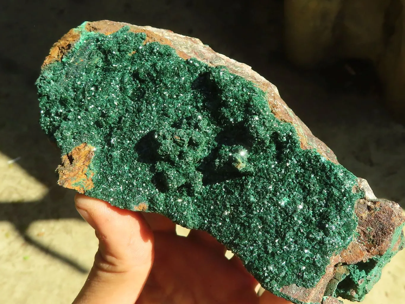 Natural Stunning Crystalline Malachite Specimens  x 2 From Congo