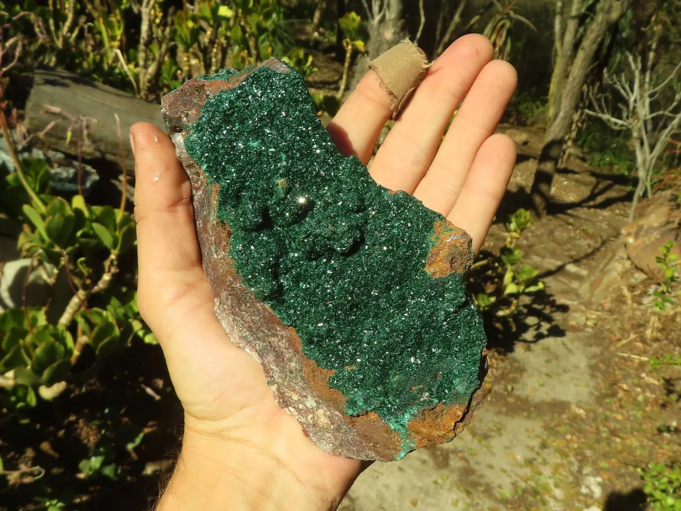 Natural Stunning Crystalline Malachite Specimens  x 2 From Congo