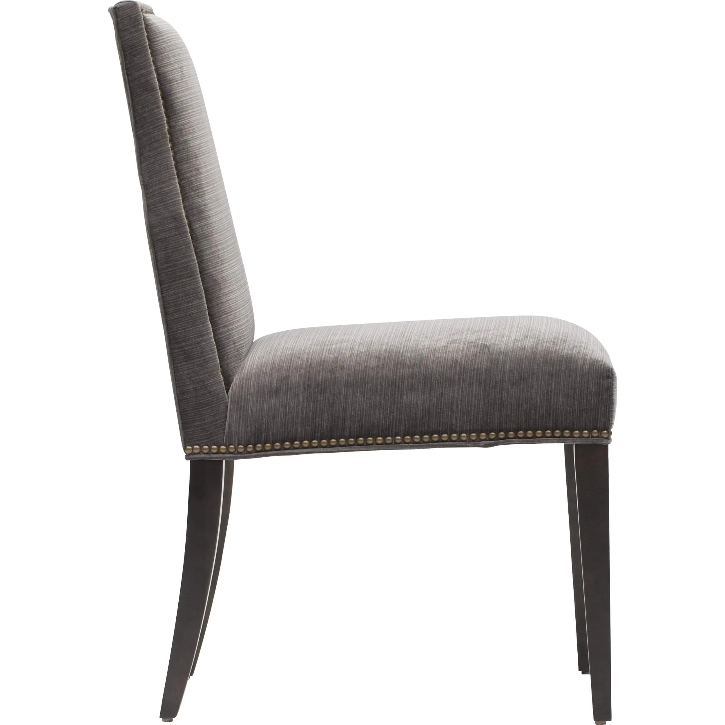 Oliver Side Chair, Valhalla Pewter, Brass Nailheads