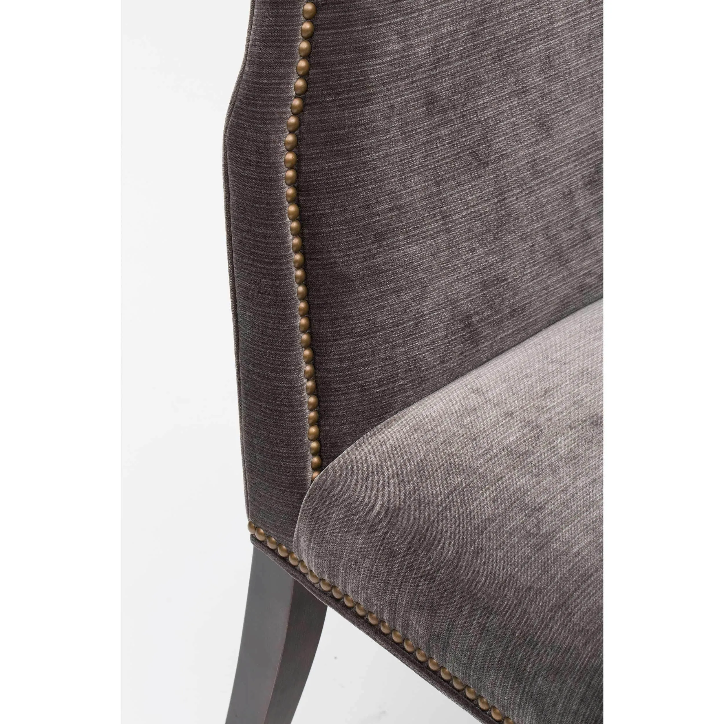 Oliver Side Chair, Valhalla Pewter, Brass Nailheads