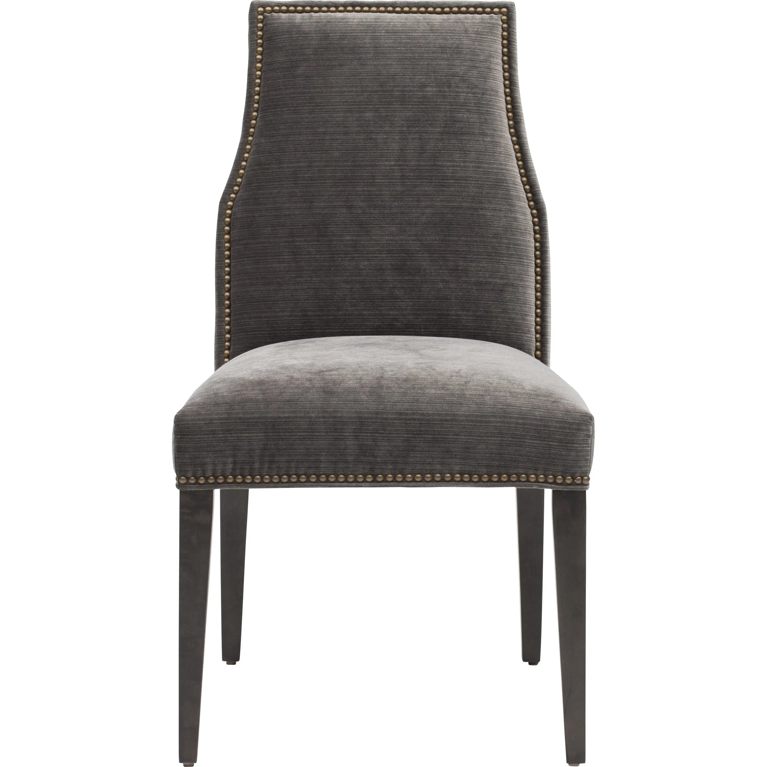 Oliver Side Chair, Valhalla Pewter, Brass Nailheads