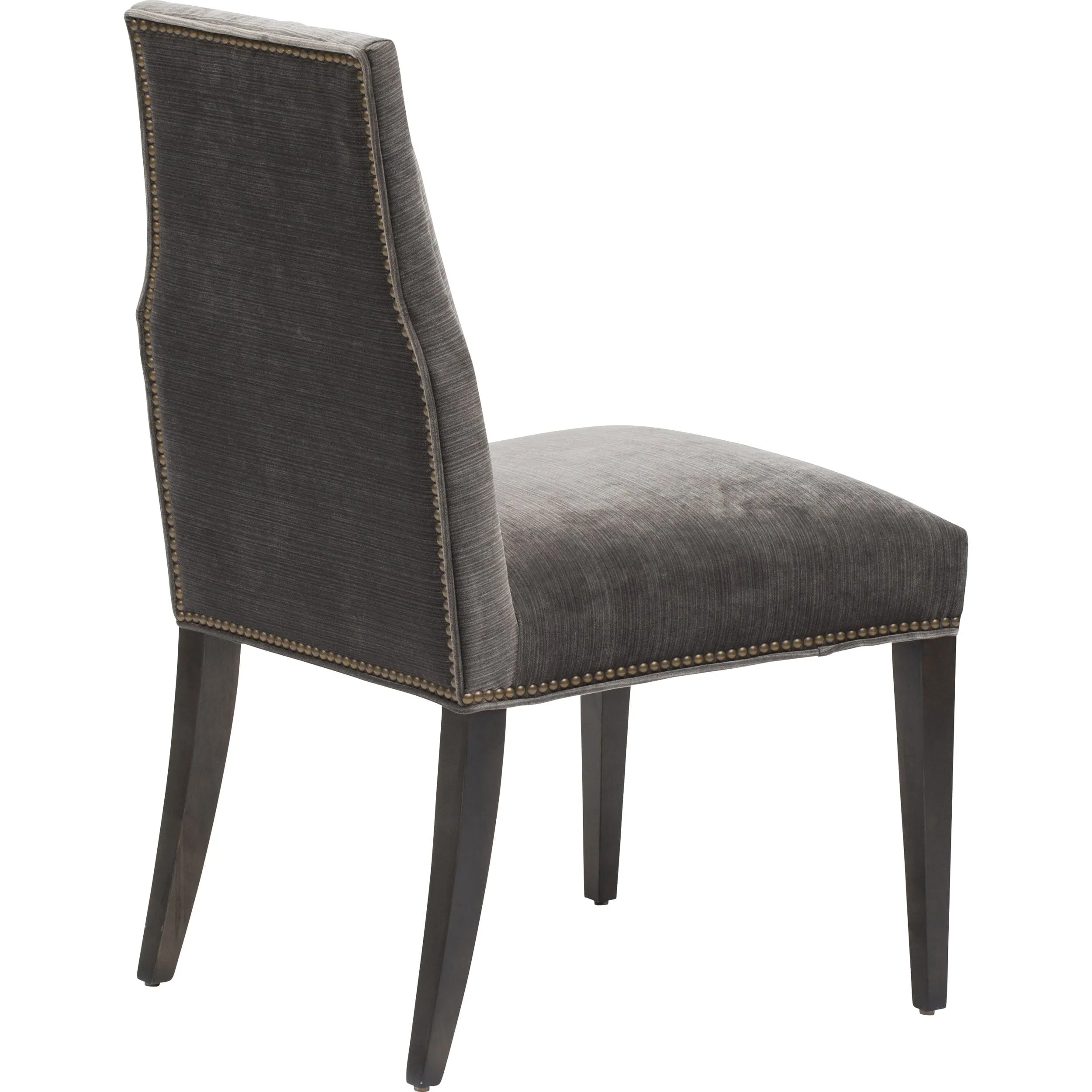 Oliver Side Chair, Valhalla Pewter, Brass Nailheads