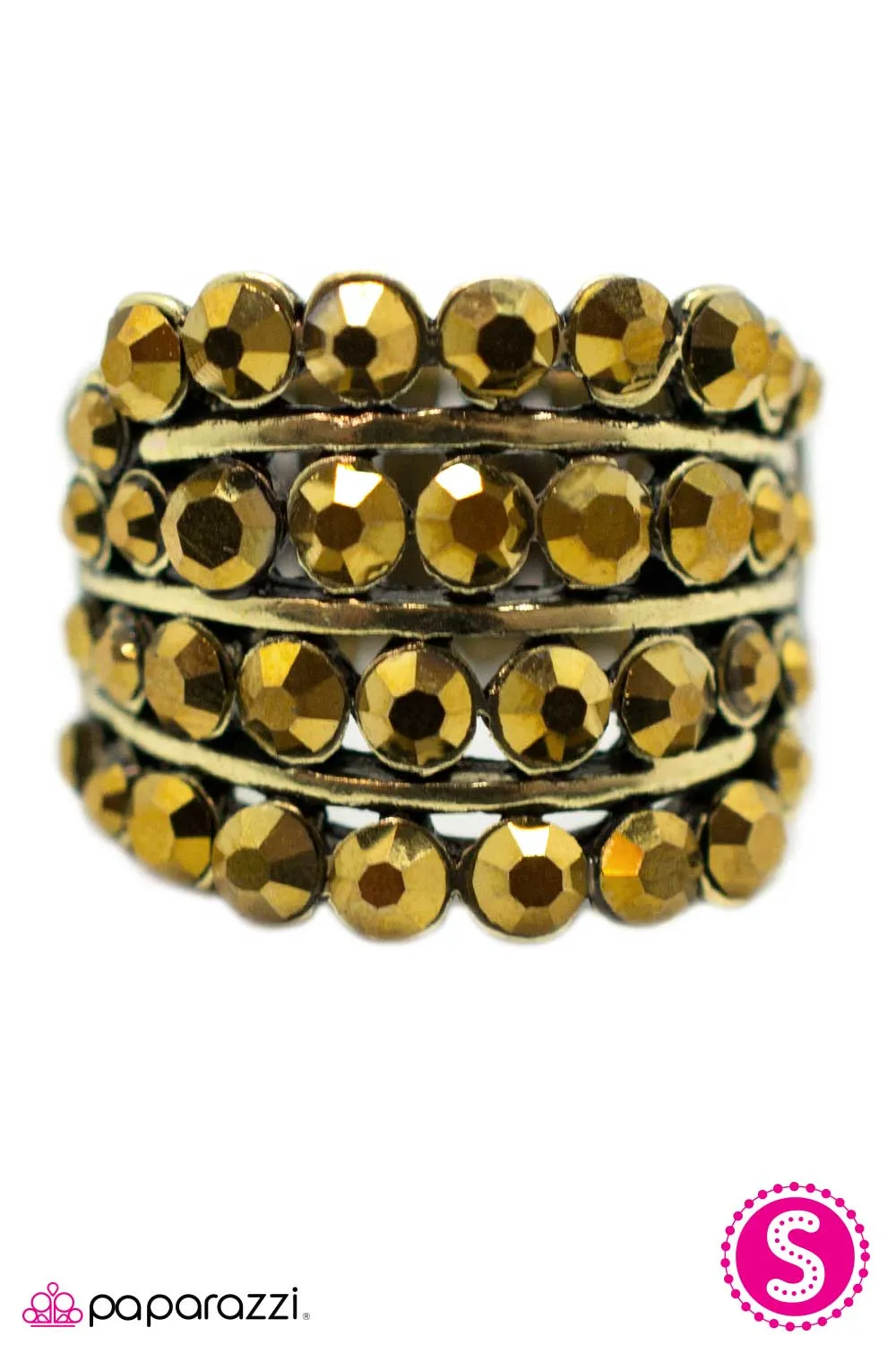 Open Door Jewelry - Cha-Ching - Brass Ring - Paparazzi Accessories