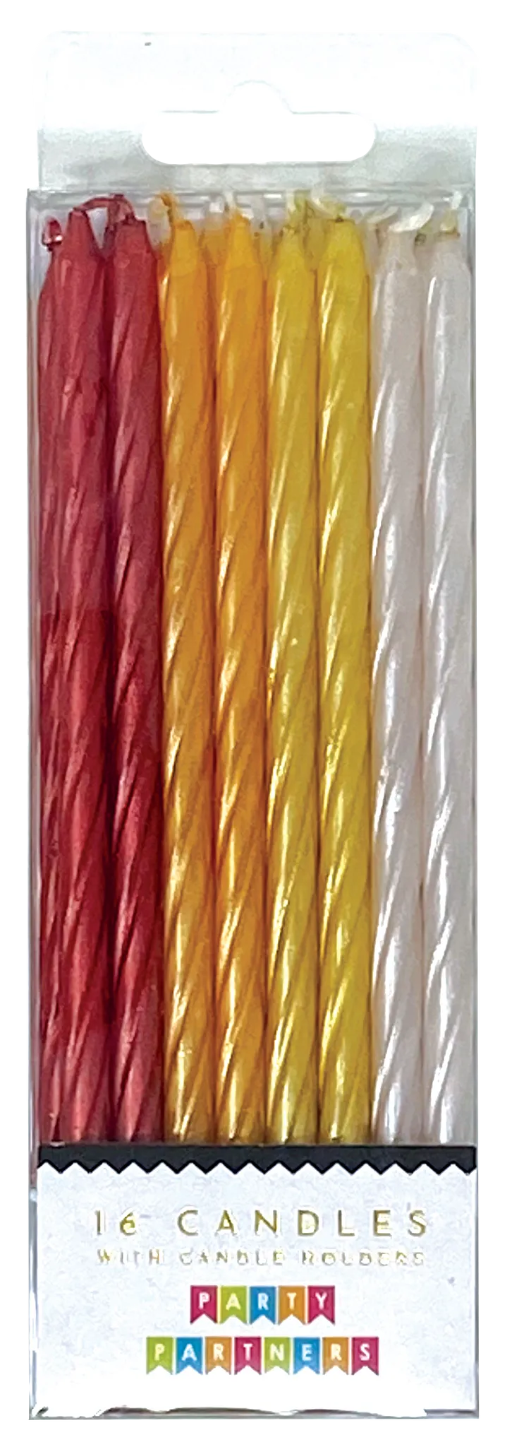 Orange/Yellow/Red Spiral Candle Set | 16ct