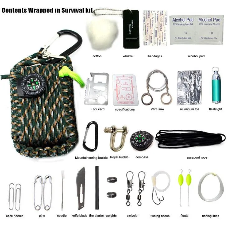 Paracord Gear Emergency 27 in 1 Survival Kit