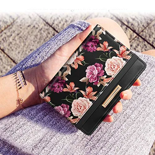 Passport Holder Cover RFID Blocking Cute Slim Travel Passport Wallet for Women,Black