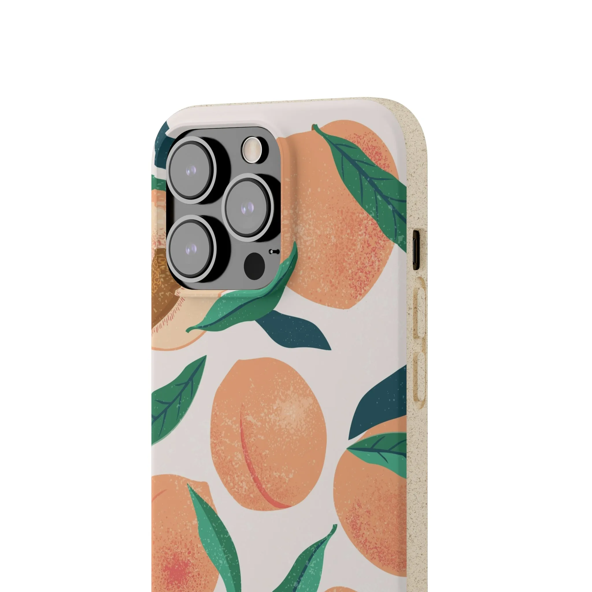 Peaches iPhone 13 12 11 Pro Case, Fruit Compostable Vegan Biodegradable Plant Samsung Galaxy S20 S22 Ultra Eco Friendly Cell Phone