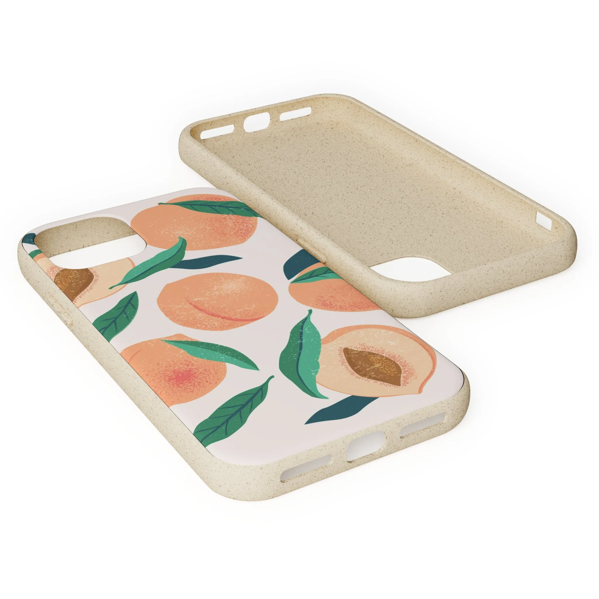 Peaches iPhone 13 12 11 Pro Case, Fruit Compostable Vegan Biodegradable Plant Samsung Galaxy S20 S22 Ultra Eco Friendly Cell Phone