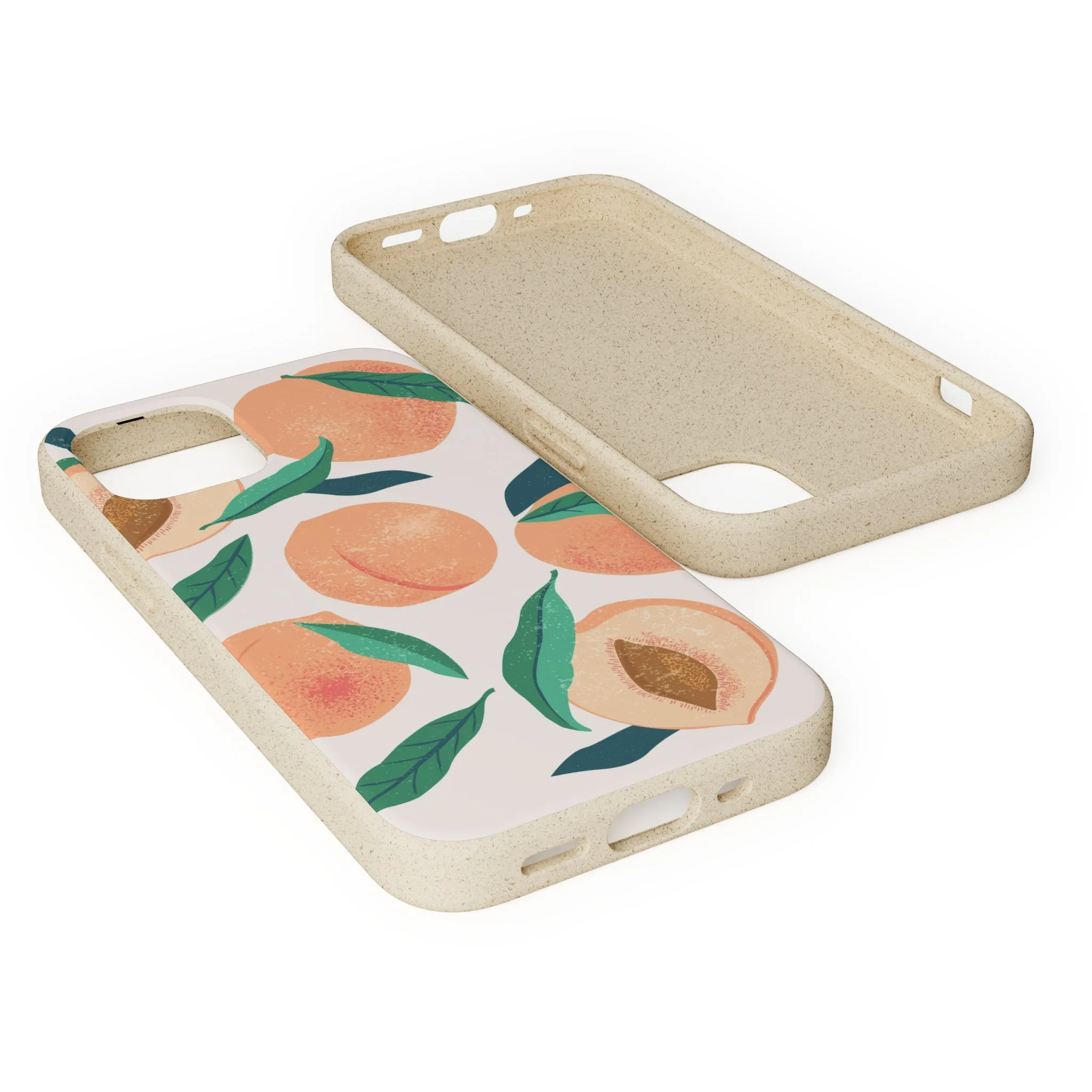 Peaches iPhone 13 12 11 Pro Case, Fruit Compostable Vegan Biodegradable Plant Samsung Galaxy S20 S22 Ultra Eco Friendly Cell Phone