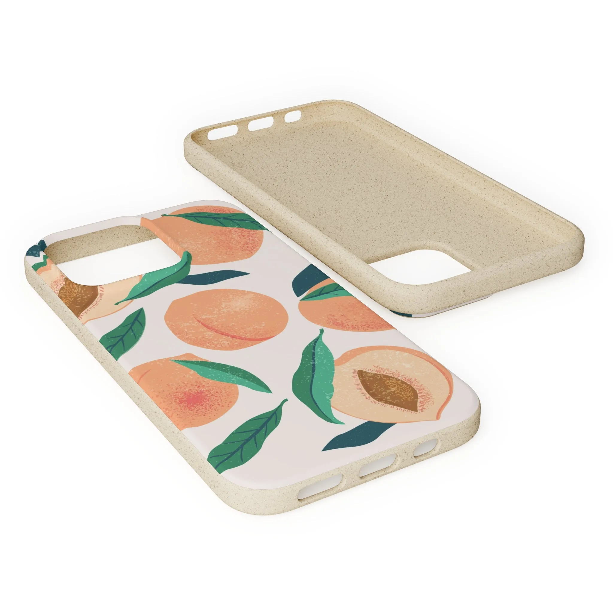 Peaches iPhone 13 12 11 Pro Case, Fruit Compostable Vegan Biodegradable Plant Samsung Galaxy S20 S22 Ultra Eco Friendly Cell Phone