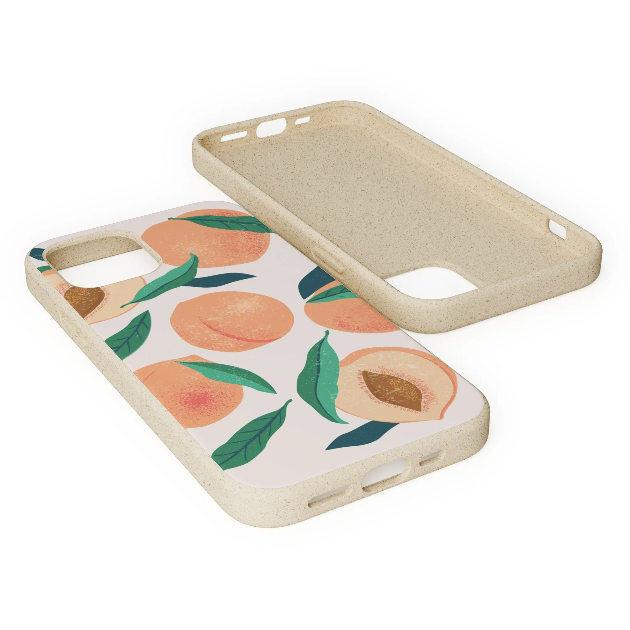 Peaches iPhone 13 12 11 Pro Case, Fruit Compostable Vegan Biodegradable Plant Samsung Galaxy S20 S22 Ultra Eco Friendly Cell Phone