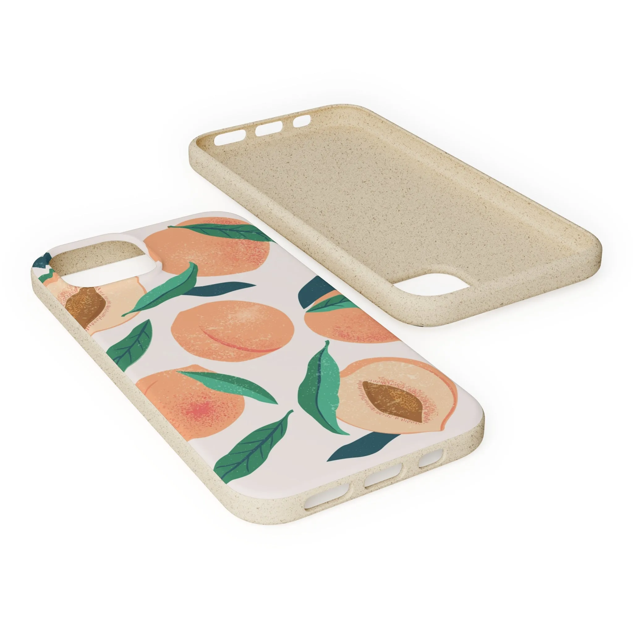 Peaches iPhone 13 12 11 Pro Case, Fruit Compostable Vegan Biodegradable Plant Samsung Galaxy S20 S22 Ultra Eco Friendly Cell Phone