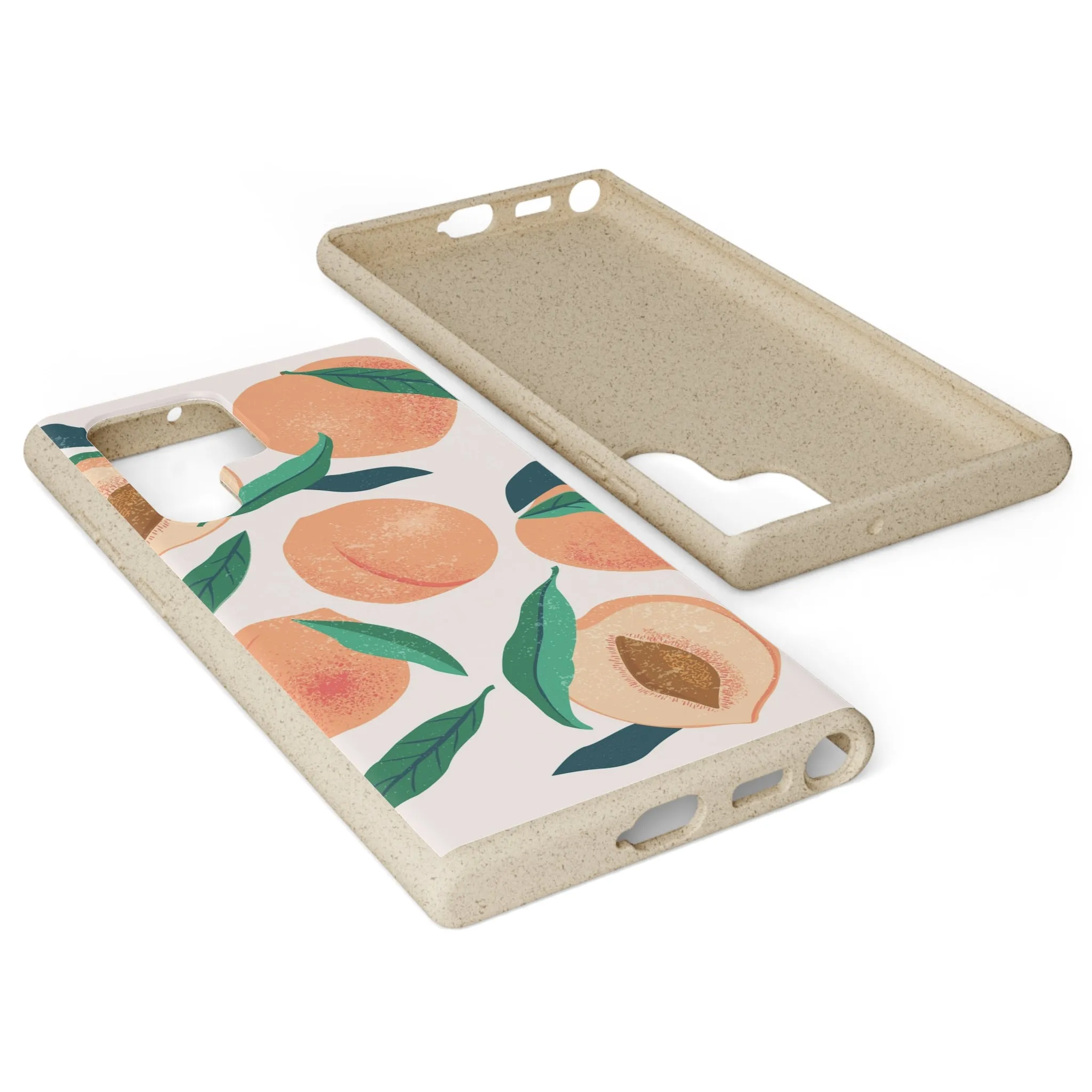 Peaches iPhone 13 12 11 Pro Case, Fruit Compostable Vegan Biodegradable Plant Samsung Galaxy S20 S22 Ultra Eco Friendly Cell Phone