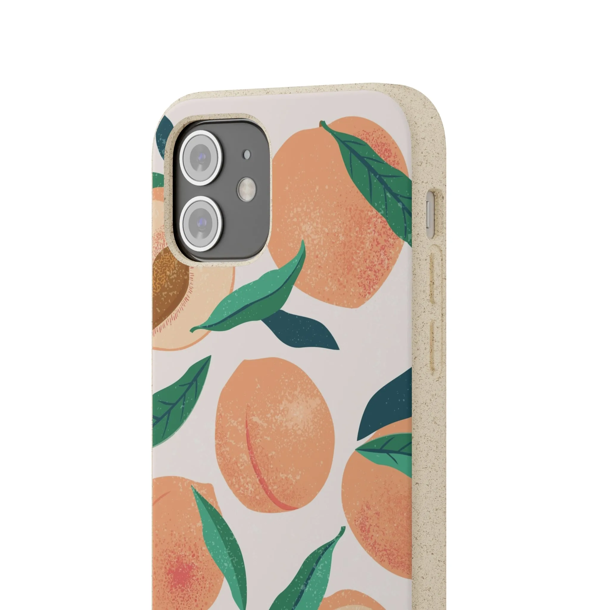 Peaches iPhone 13 12 11 Pro Case, Fruit Compostable Vegan Biodegradable Plant Samsung Galaxy S20 S22 Ultra Eco Friendly Cell Phone