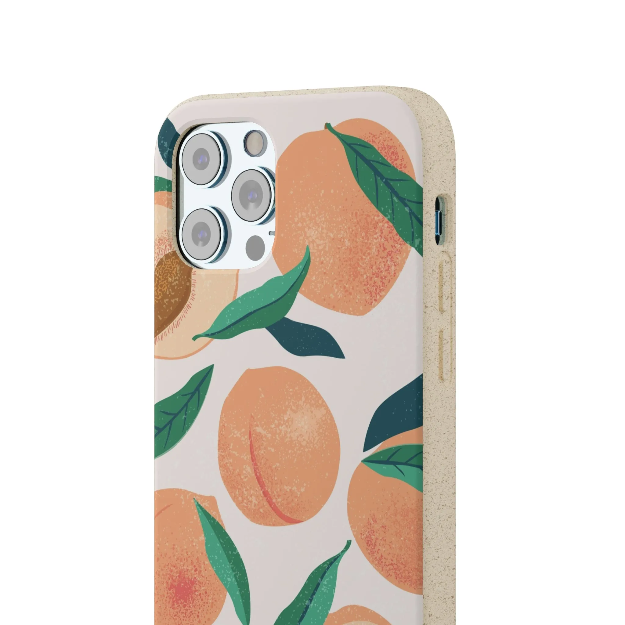 Peaches iPhone 13 12 11 Pro Case, Fruit Compostable Vegan Biodegradable Plant Samsung Galaxy S20 S22 Ultra Eco Friendly Cell Phone