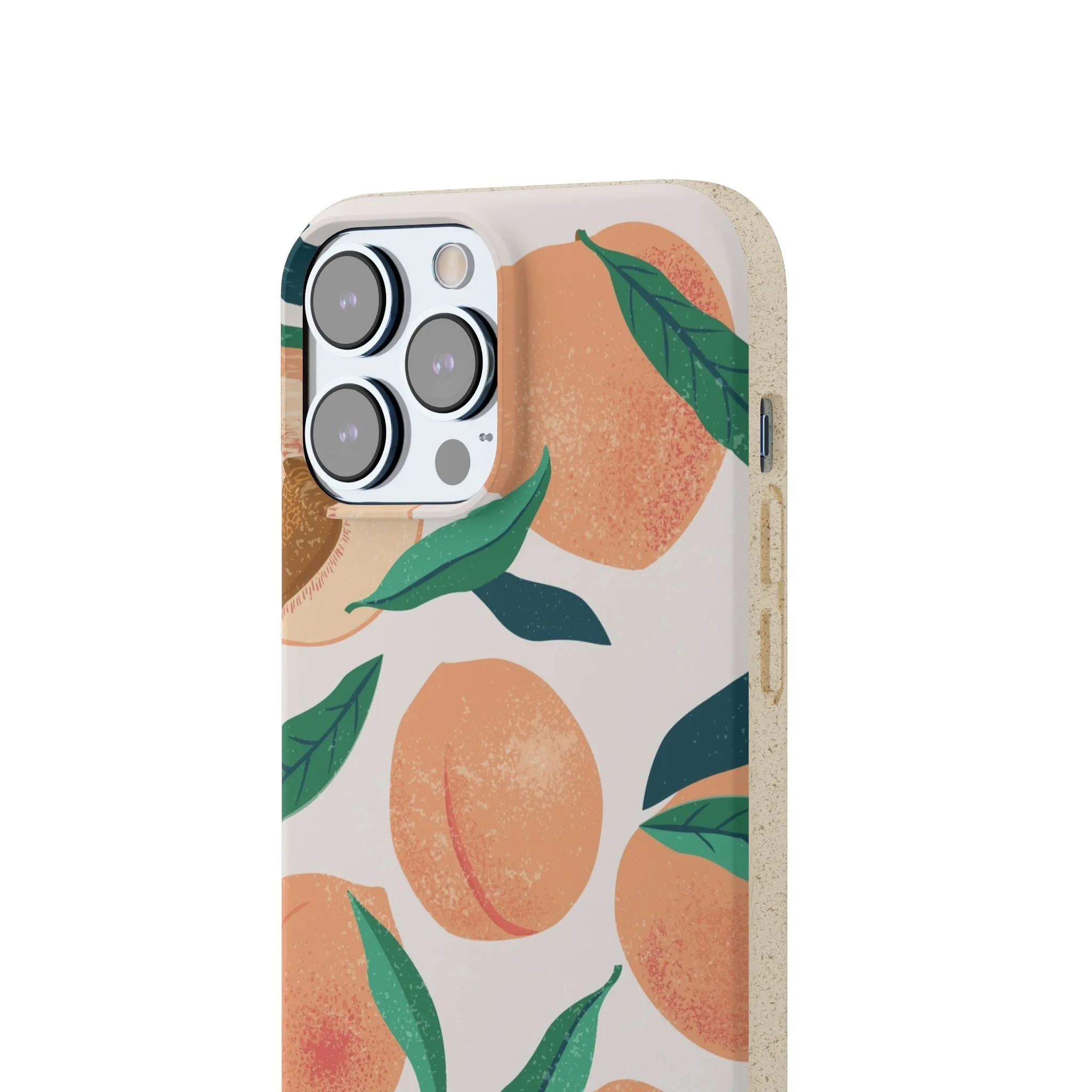 Peaches iPhone 13 12 11 Pro Case, Fruit Compostable Vegan Biodegradable Plant Samsung Galaxy S20 S22 Ultra Eco Friendly Cell Phone