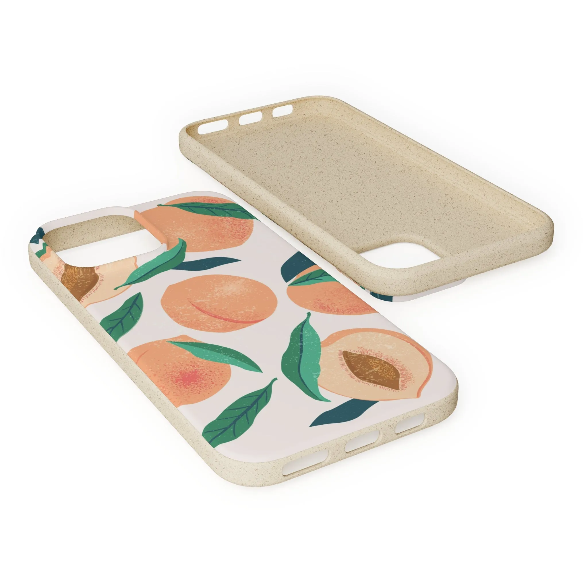 Peaches iPhone 13 12 11 Pro Case, Fruit Compostable Vegan Biodegradable Plant Samsung Galaxy S20 S22 Ultra Eco Friendly Cell Phone