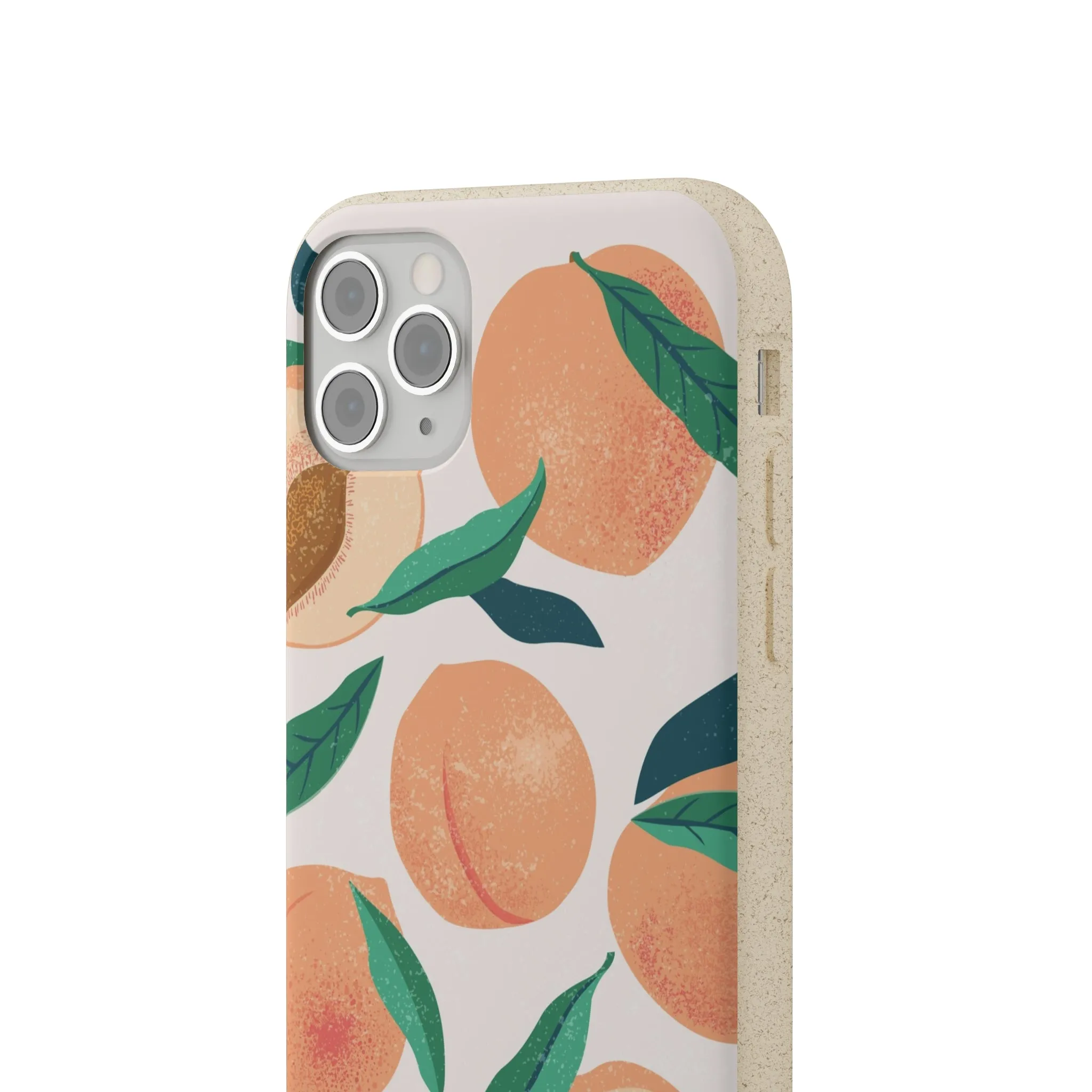 Peaches iPhone 13 12 11 Pro Case, Fruit Compostable Vegan Biodegradable Plant Samsung Galaxy S20 S22 Ultra Eco Friendly Cell Phone