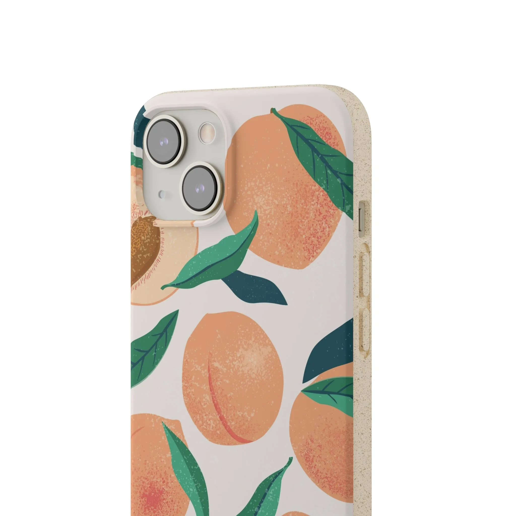 Peaches iPhone 13 12 11 Pro Case, Fruit Compostable Vegan Biodegradable Plant Samsung Galaxy S20 S22 Ultra Eco Friendly Cell Phone