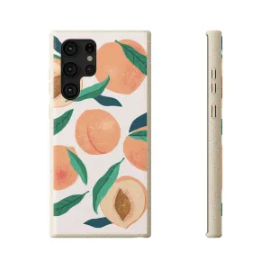 Peaches iPhone 13 12 11 Pro Case, Fruit Compostable Vegan Biodegradable Plant Samsung Galaxy S20 S22 Ultra Eco Friendly Cell Phone