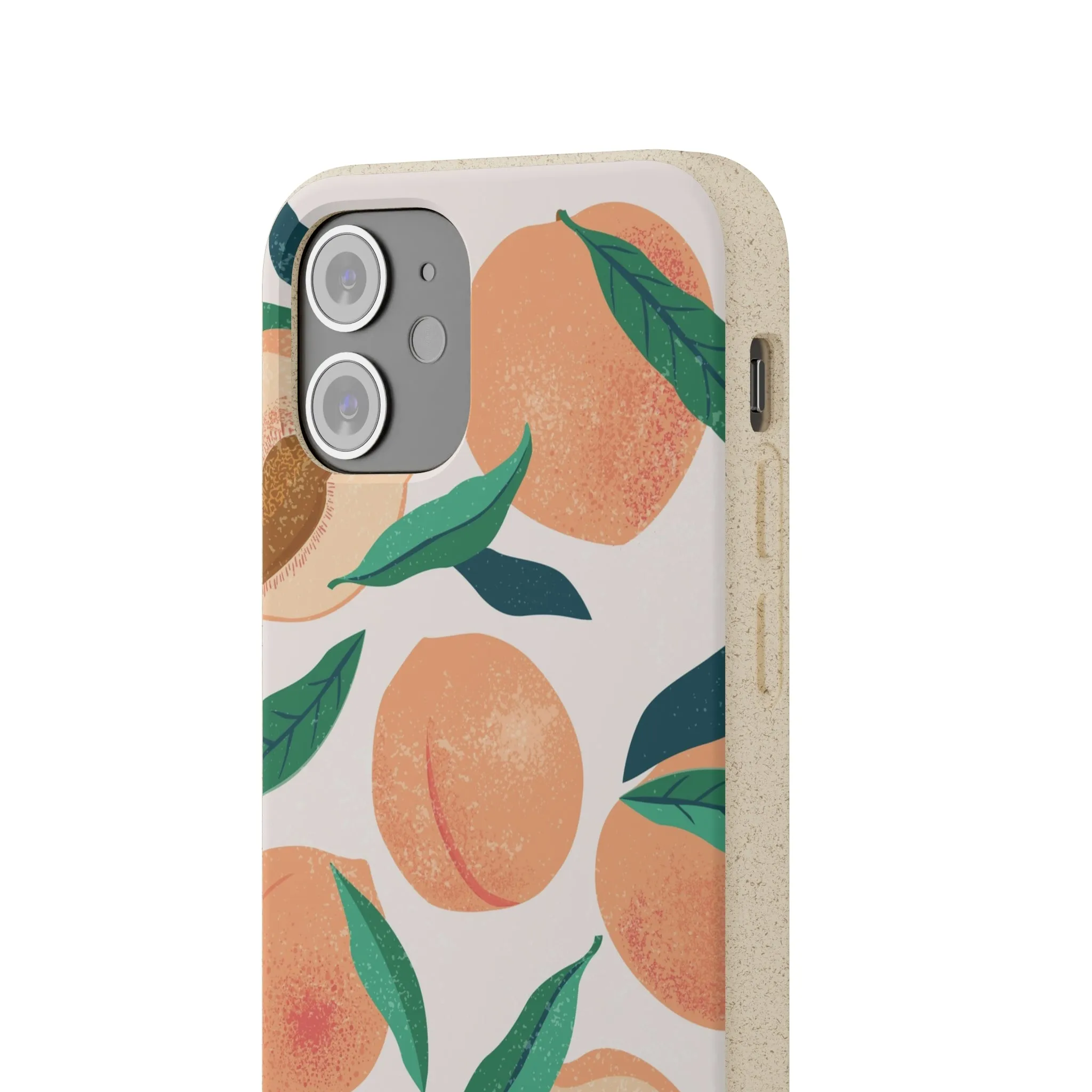 Peaches iPhone 13 12 11 Pro Case, Fruit Compostable Vegan Biodegradable Plant Samsung Galaxy S20 S22 Ultra Eco Friendly Cell Phone