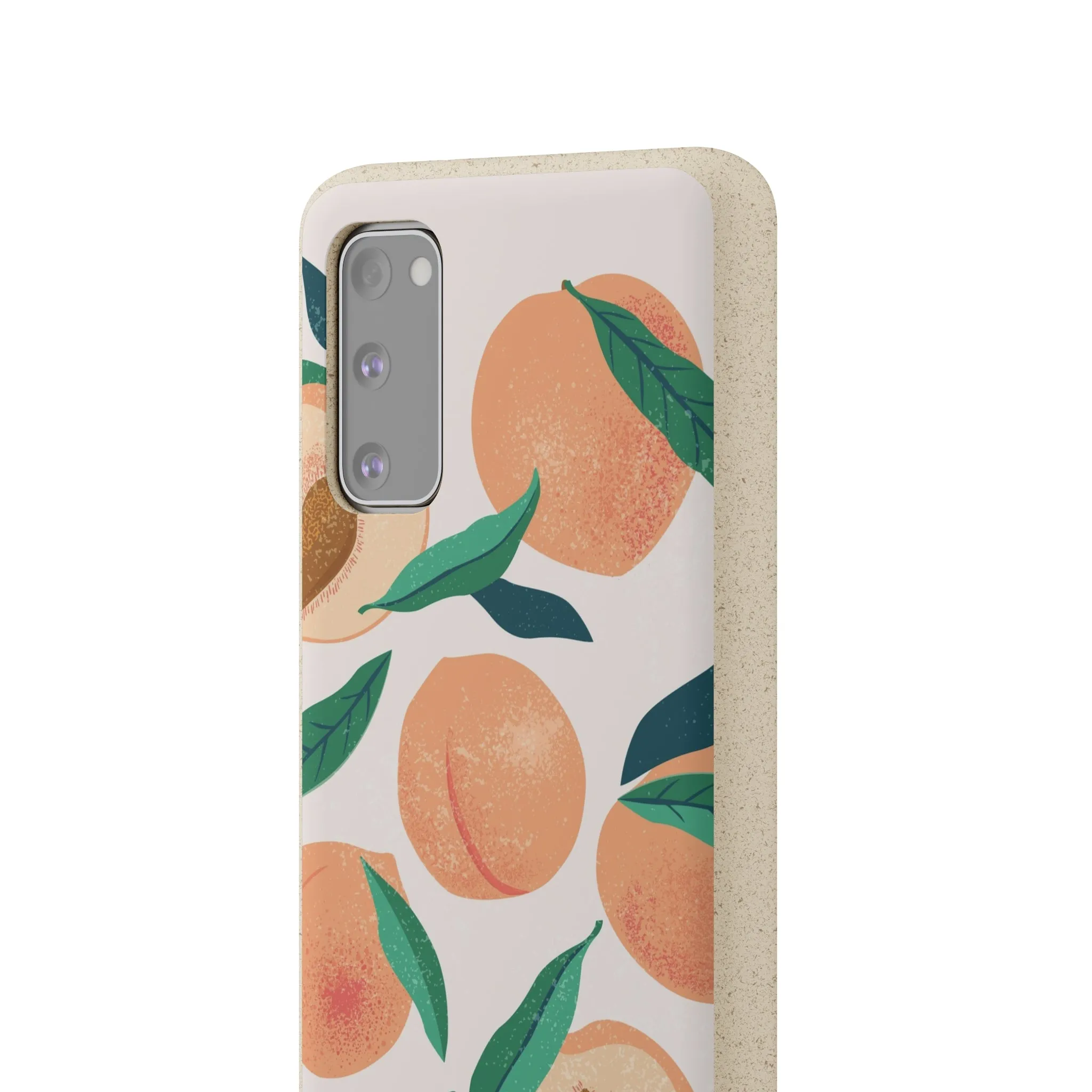 Peaches iPhone 13 12 11 Pro Case, Fruit Compostable Vegan Biodegradable Plant Samsung Galaxy S20 S22 Ultra Eco Friendly Cell Phone