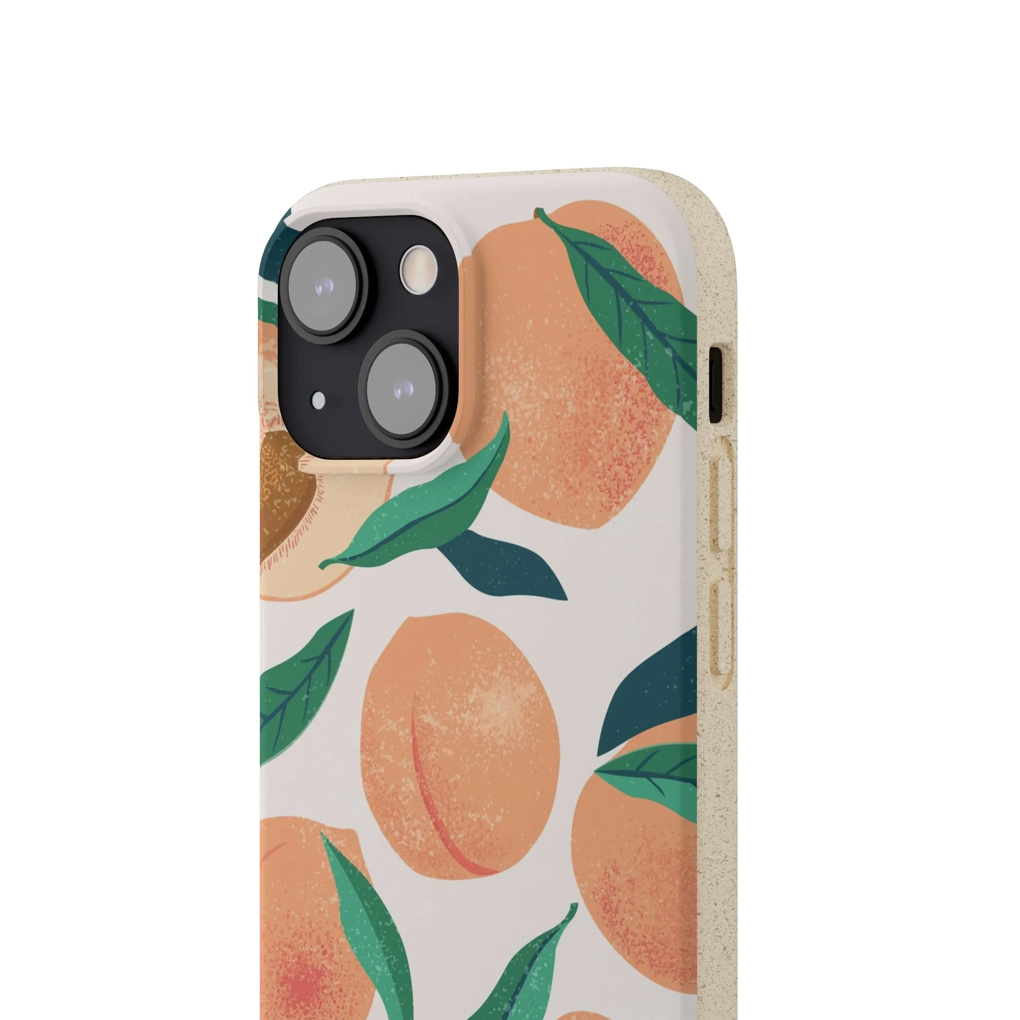 Peaches iPhone 13 12 11 Pro Case, Fruit Compostable Vegan Biodegradable Plant Samsung Galaxy S20 S22 Ultra Eco Friendly Cell Phone