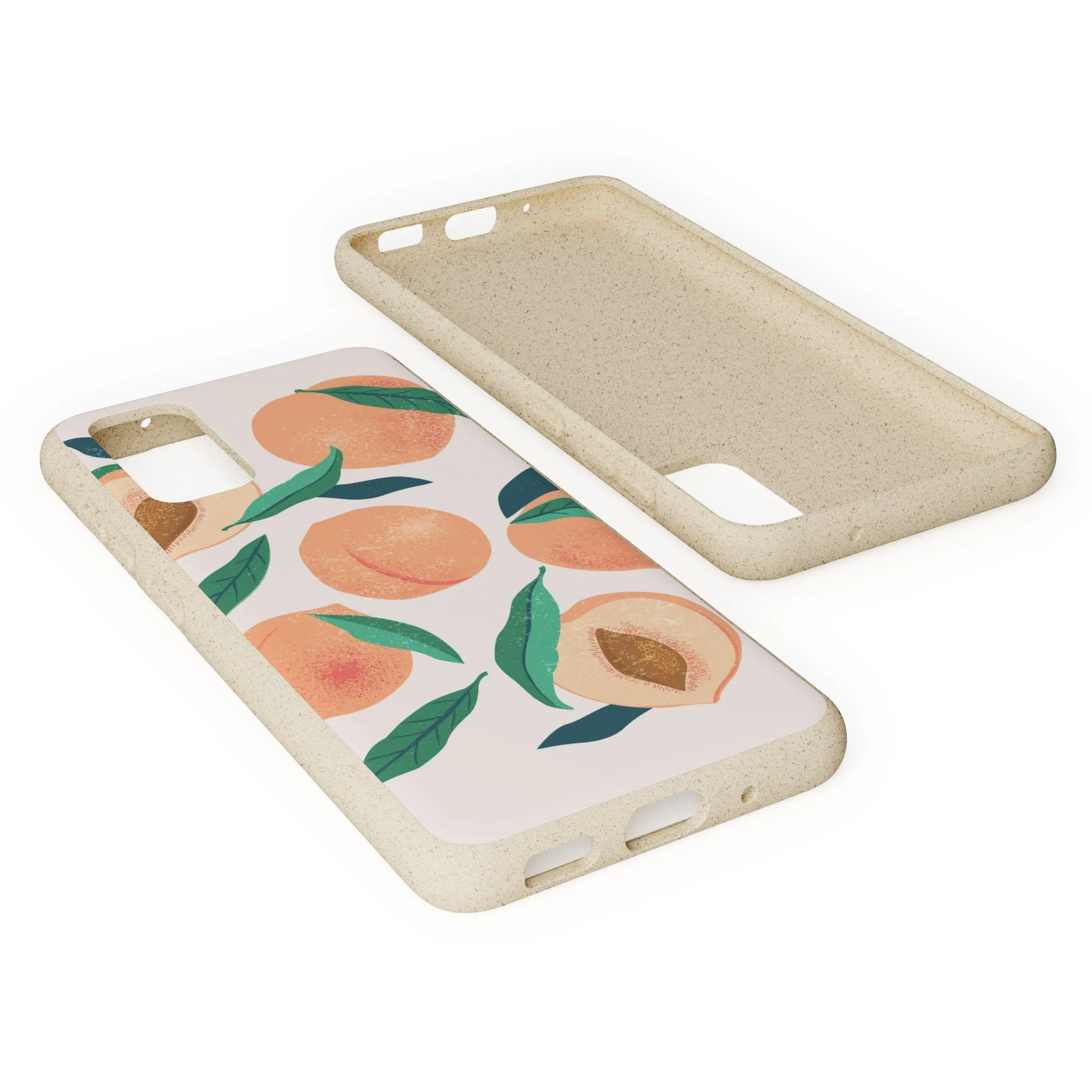 Peaches iPhone 13 12 11 Pro Case, Fruit Compostable Vegan Biodegradable Plant Samsung Galaxy S20 S22 Ultra Eco Friendly Cell Phone