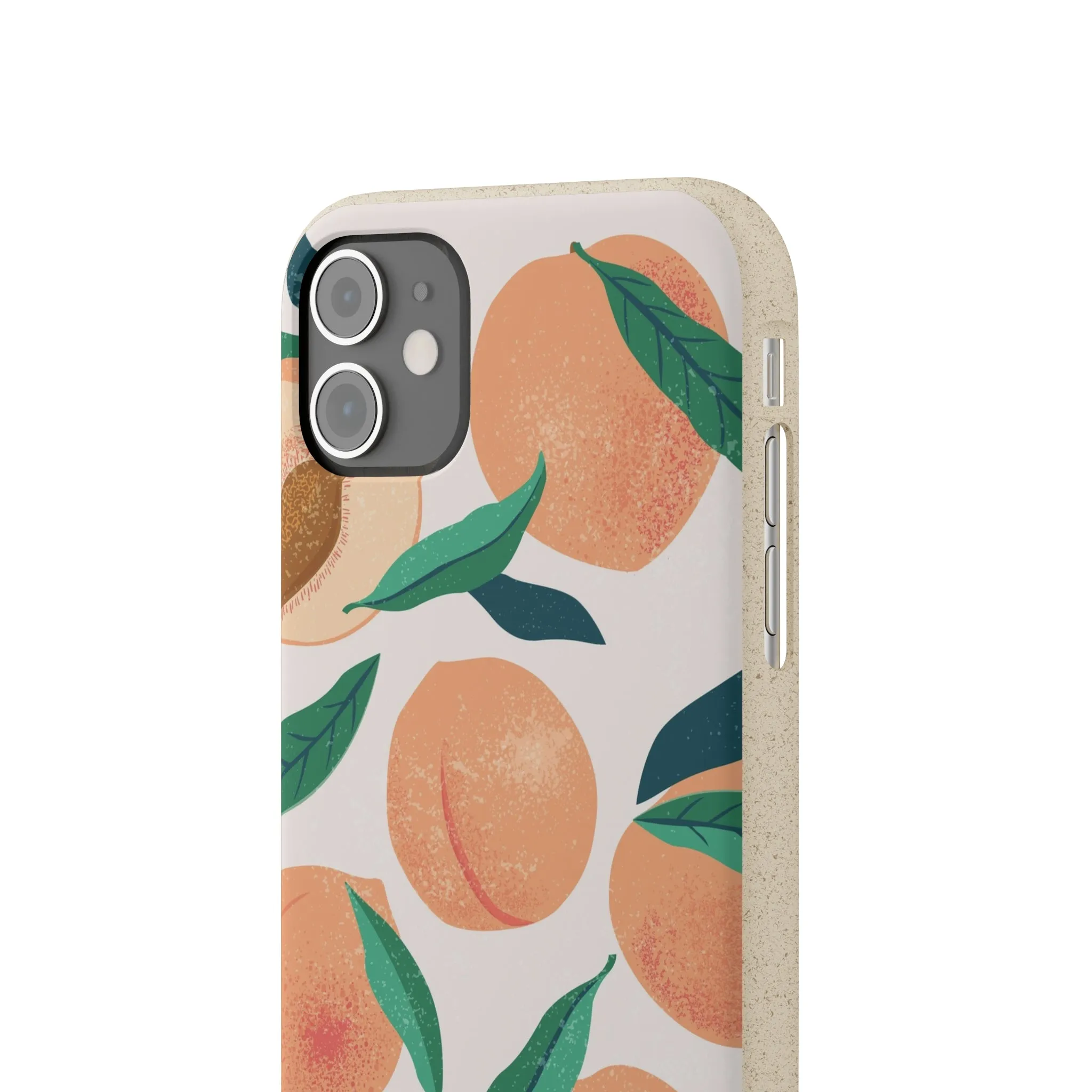 Peaches iPhone 13 12 11 Pro Case, Fruit Compostable Vegan Biodegradable Plant Samsung Galaxy S20 S22 Ultra Eco Friendly Cell Phone