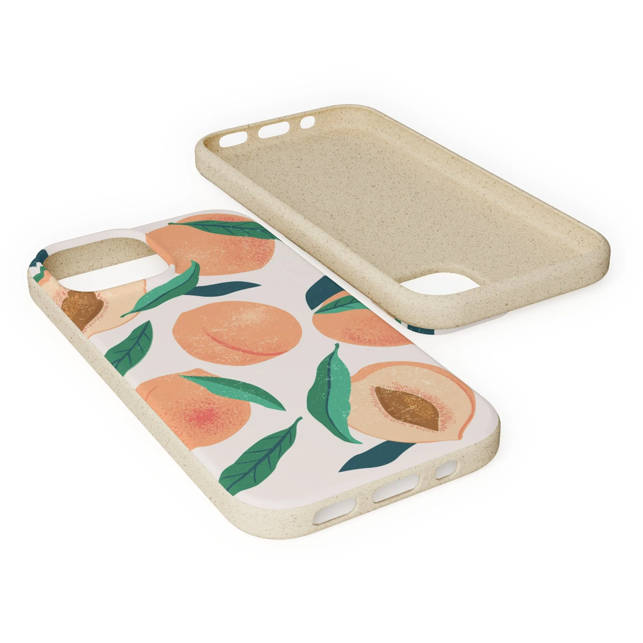 Peaches iPhone 13 12 11 Pro Case, Fruit Compostable Vegan Biodegradable Plant Samsung Galaxy S20 S22 Ultra Eco Friendly Cell Phone