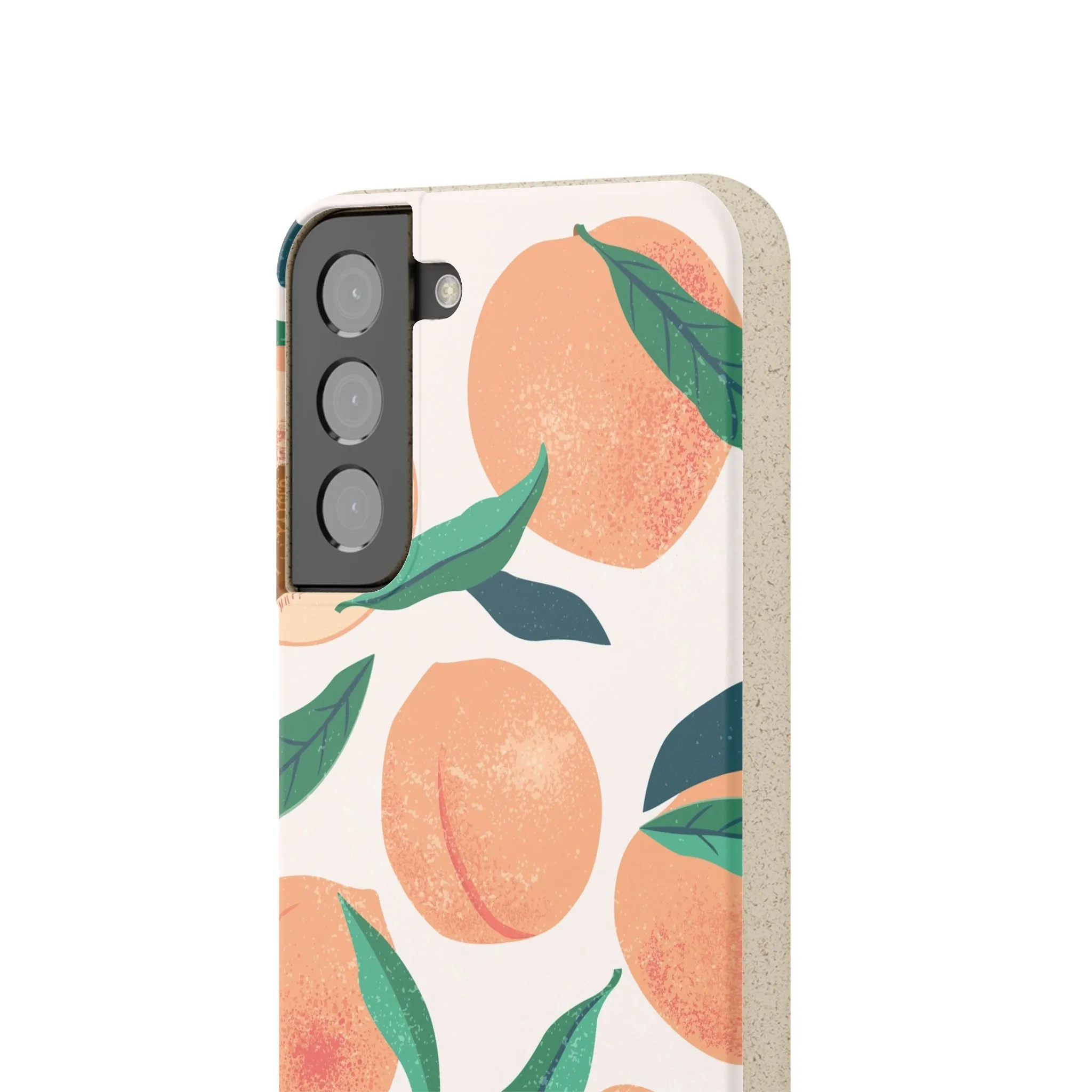 Peaches iPhone 13 12 11 Pro Case, Fruit Compostable Vegan Biodegradable Plant Samsung Galaxy S20 S22 Ultra Eco Friendly Cell Phone