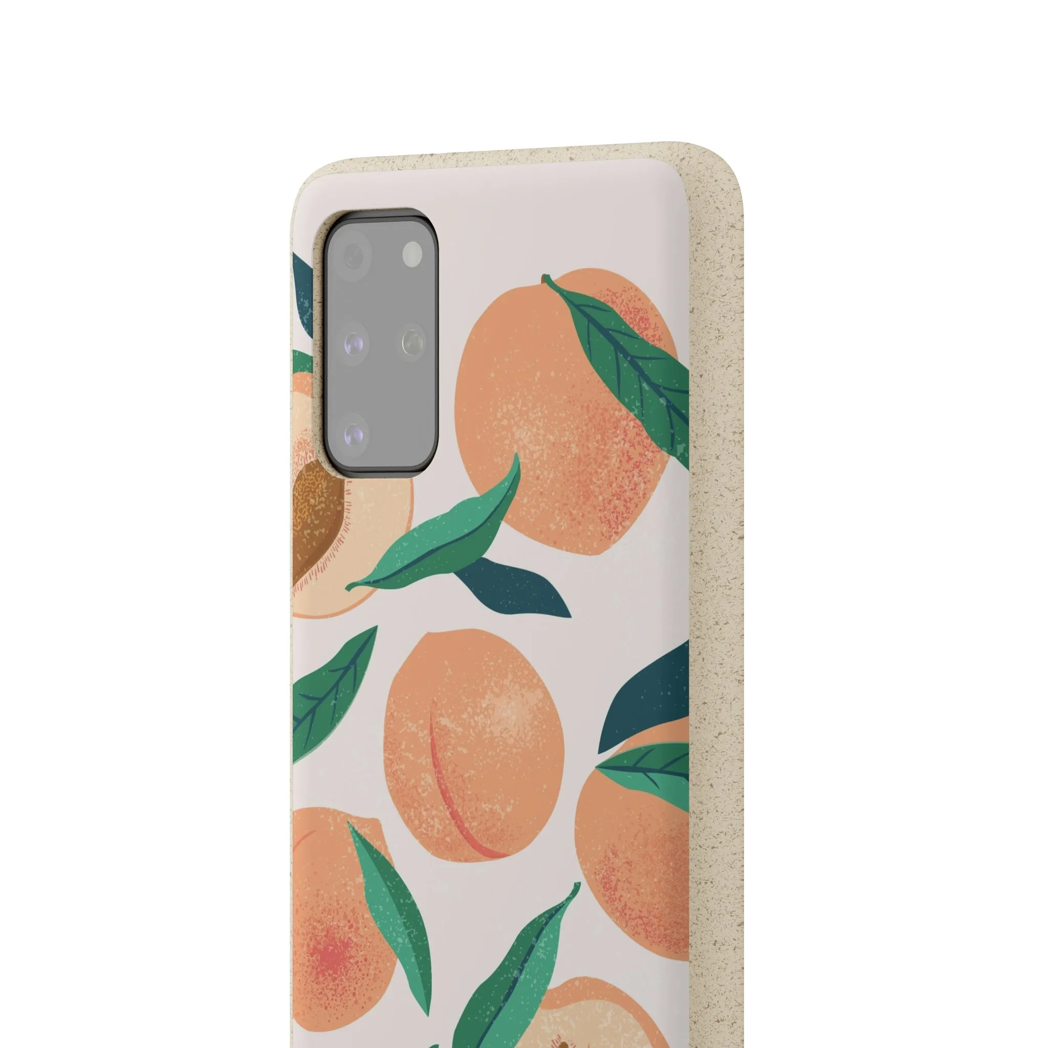 Peaches iPhone 13 12 11 Pro Case, Fruit Compostable Vegan Biodegradable Plant Samsung Galaxy S20 S22 Ultra Eco Friendly Cell Phone