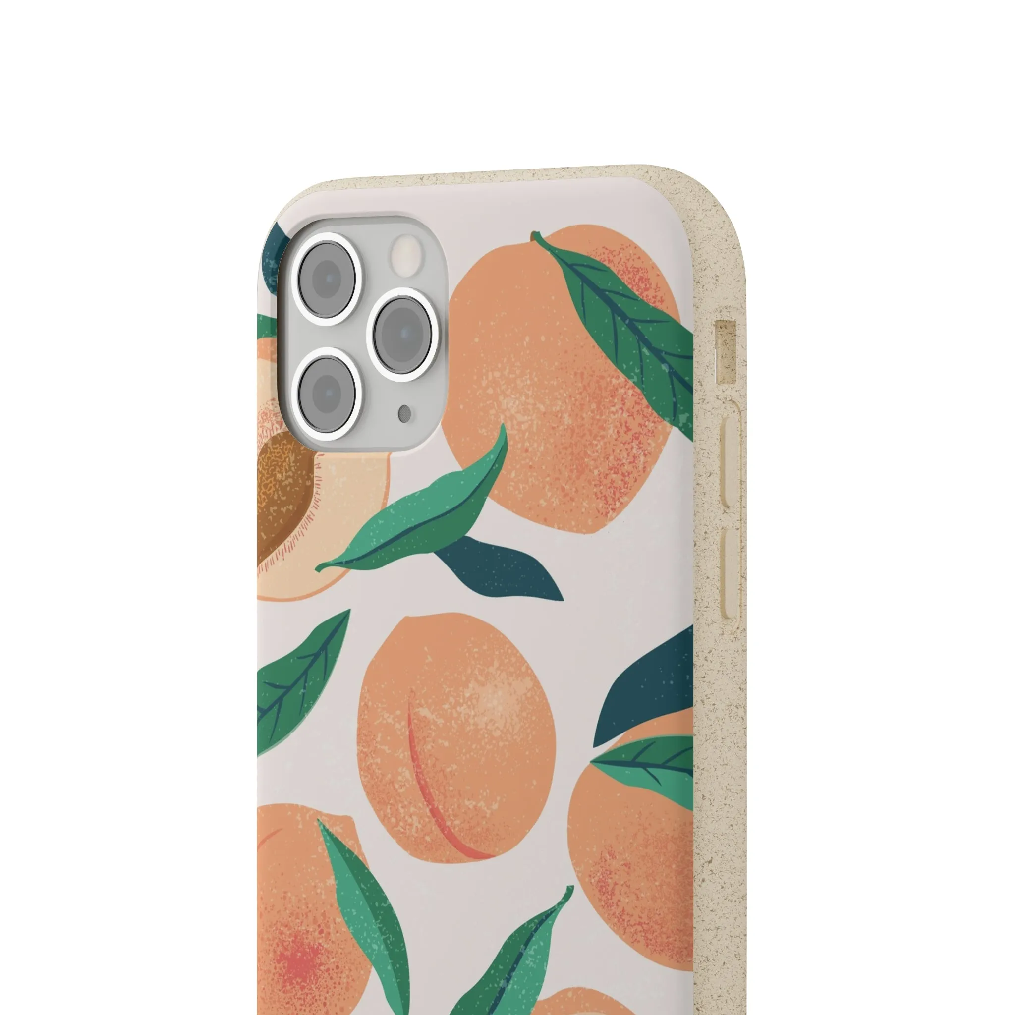 Peaches iPhone 13 12 11 Pro Case, Fruit Compostable Vegan Biodegradable Plant Samsung Galaxy S20 S22 Ultra Eco Friendly Cell Phone