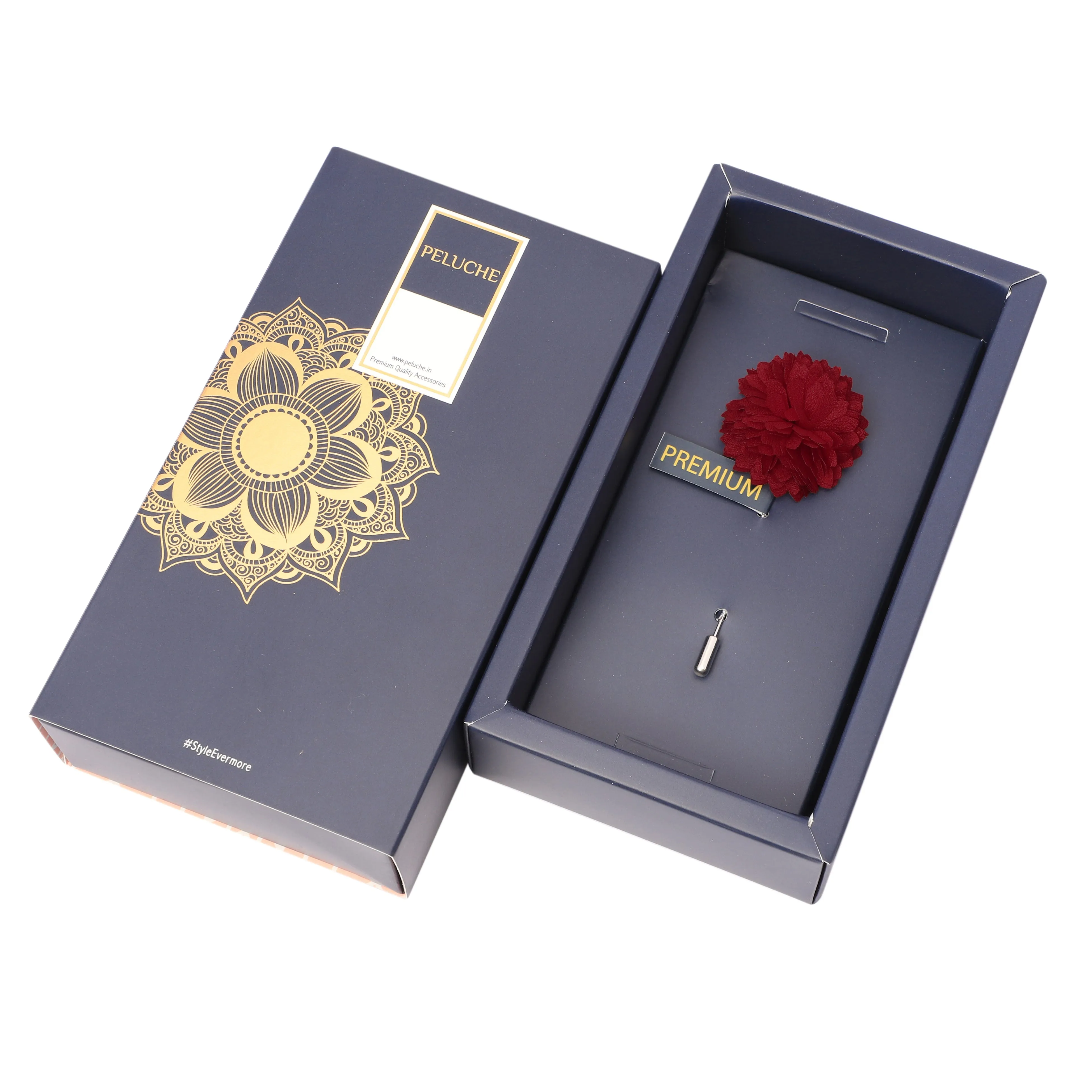 Peluche Stunning Maroon Brooch For Men