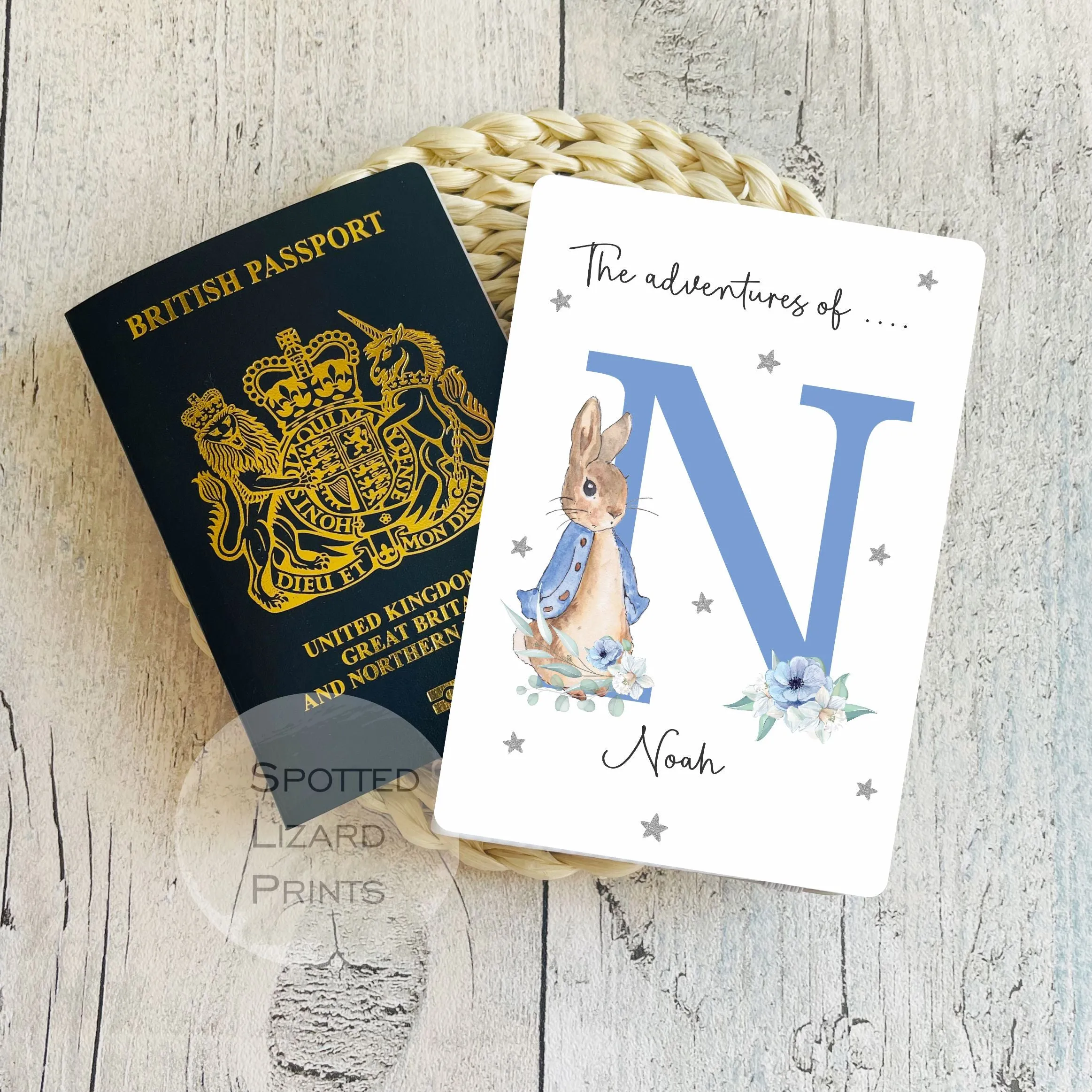 Personalised First Passport Cover - 1st Passport Holder - Peter Rabbit Passport Cover - Baby Passport Holder - First Holiday - New Baby Gifts